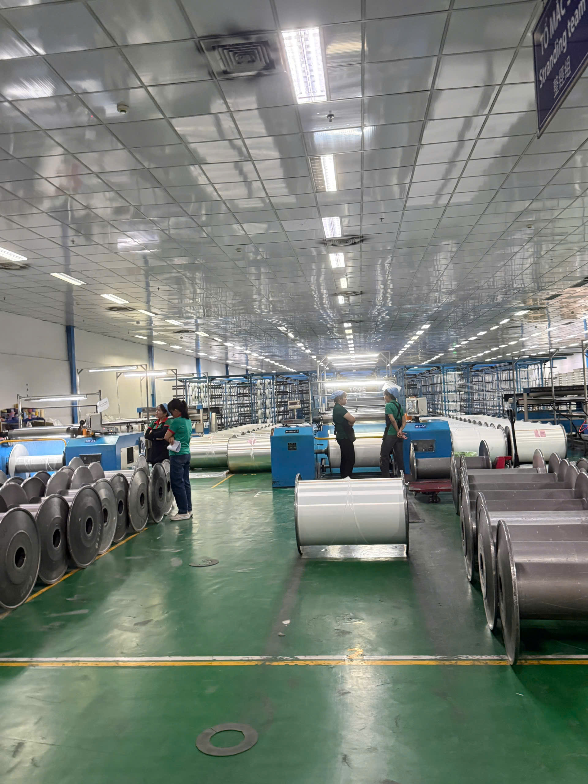 Phân xưởng tổ mắc dệt sợi quy mô lớn tại Tiến Phát Đạt